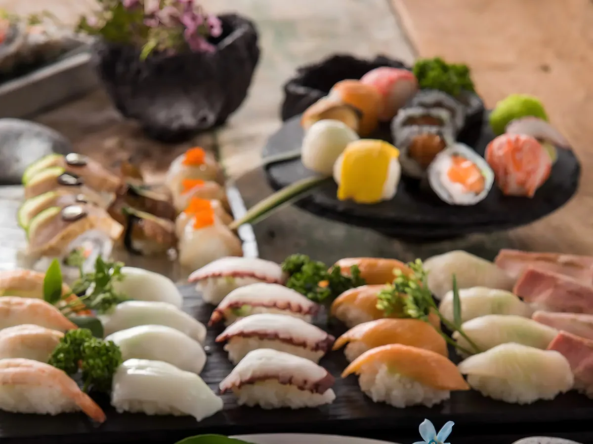 Diverse nigiri & specialty maki rolls, beautifully arranged at Number 1 Buffet, a Buffet Restaurant in Avondale